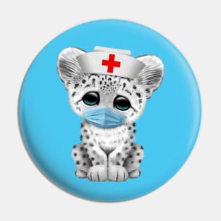 Cute Snow Leopard Cub Nurse Pin