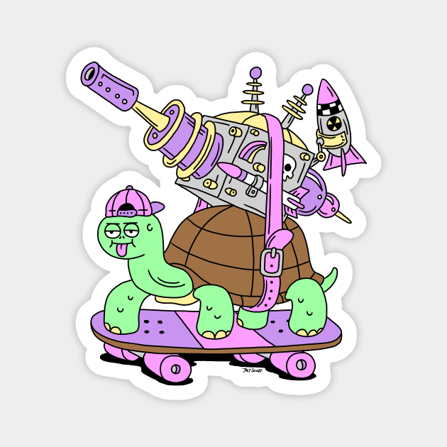 BATTLE TURTLE Magnet by Joey Souza