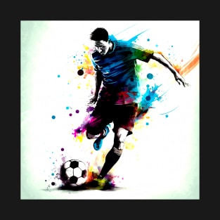 Soccer Player Graffiti Art Splash Paint T-Shirt