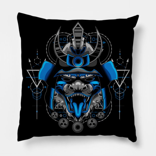 samurai mask Pillow by SHINIGAMII