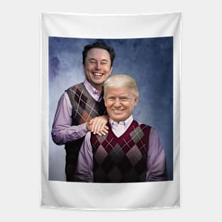 Elon Musk & Donald Trump - Step Brothers Portrait Tapestry