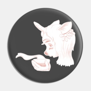 Cute little unicorn want to drink mug of warm soup Pin