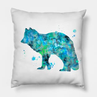 Arctic Fox Watercolor Painting Pillow