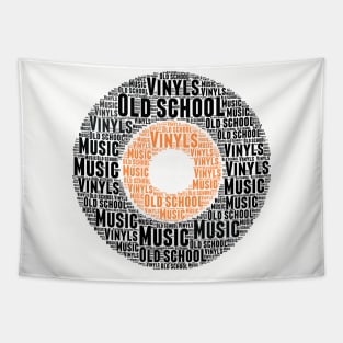 Love Vinyls Old School Music Word Cloud Tapestry