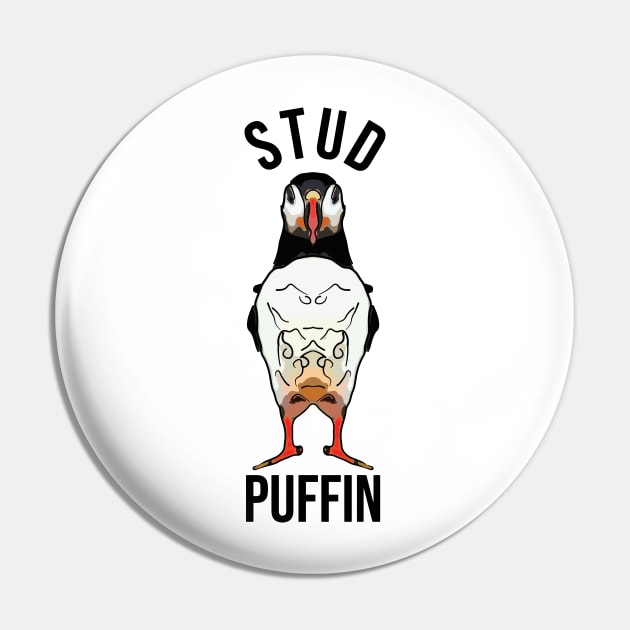 Funny Stud Puffin Pin by ardp13