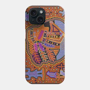 Kuna Indian in Canoe - Rust Phone Case