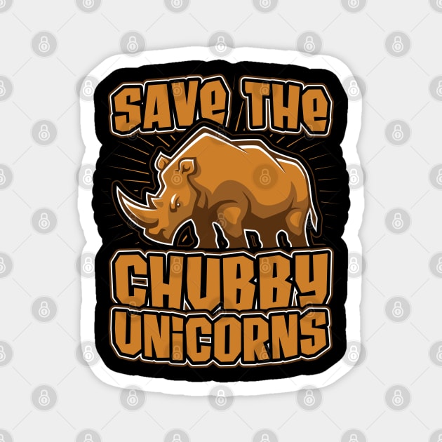 Save the Cubby Unicorns Funny Rhino Gift Magnet by aneisha