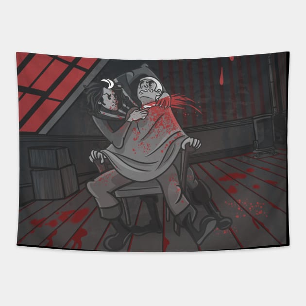 Bloody barber Tapestry by Javibuart