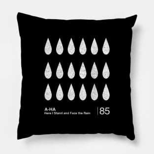 Here I Stand And Face The Rain / Minimalist Graphic Fan Artwork Design Pillow