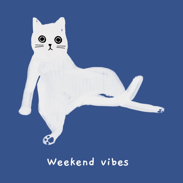 Weekend vibes (white caption) by KentheCat