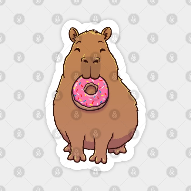 Capybara Pink Donut Magnet by capydays