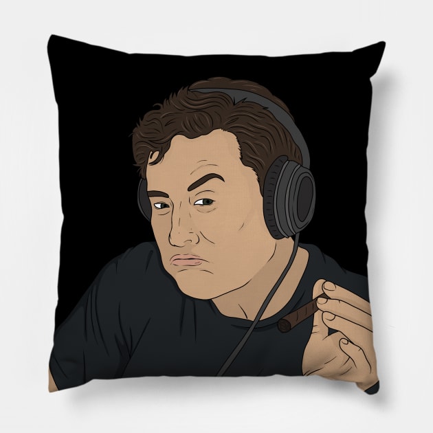 Elon Musk Smoking -  Let's Go to Mars Pillow by valentinahramov