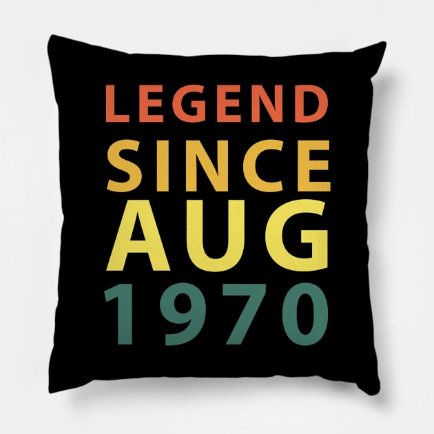 August 1970, Happy 50th Birthday Pillow by Halmoswi