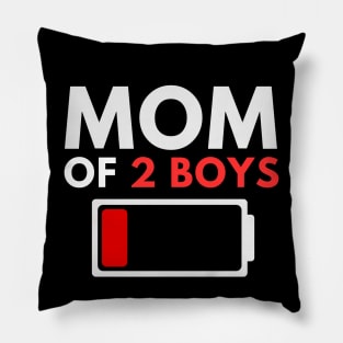 Mom of 2 Boys - Gift from Son - Mothers Day Birthday Women Pillow