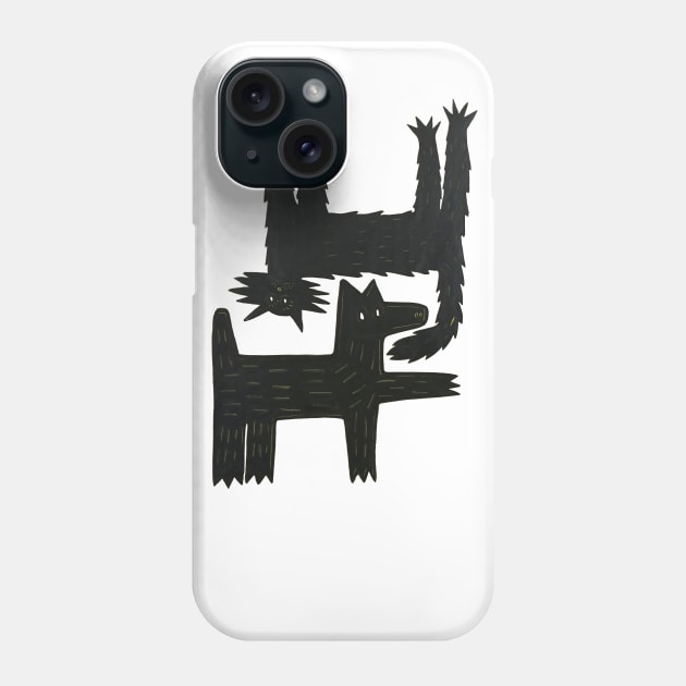 CAT & DOG Phone Case by Angel Rivas