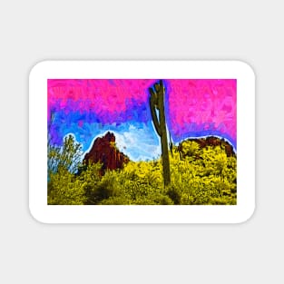 Saguaro In The Desert Magnet