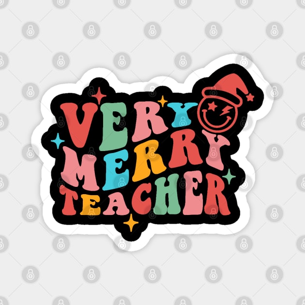 Very Merry Teacher Christmas Magnet by Jsimo Designs