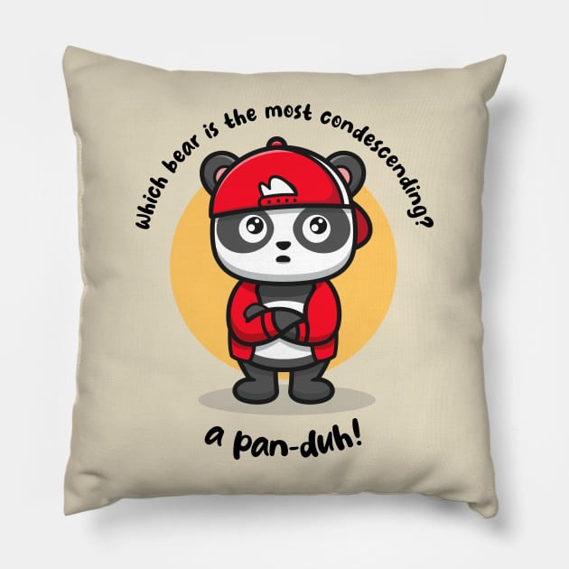 Funny panda (on light colors) Pillow by Messy Nessie