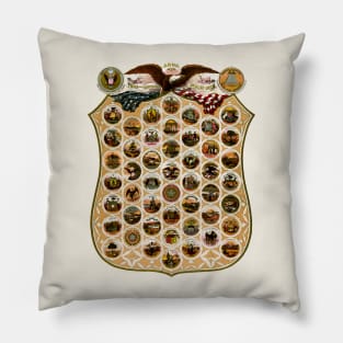 1876  United States and Territories Coat of Arms Pillow