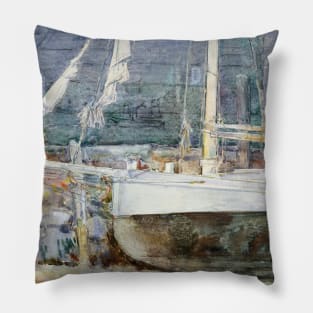 Drydock, Gloucester by Childe Hassam Pillow