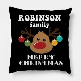 Family Christmas - Merry Christmas ROBINSON family, Family Christmas Reindeer T-shirt, Pjama T-shirt Pillow