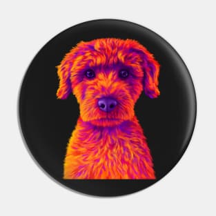 Orange and Purple Mini Poodle Pin