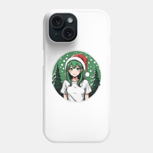 Green Haired Anime waifu Phone Case