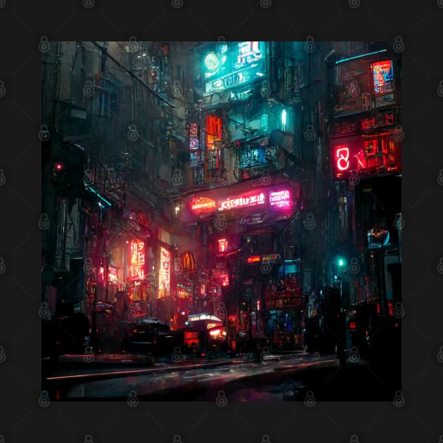 Futuristic cyber street by Riverside-Moon