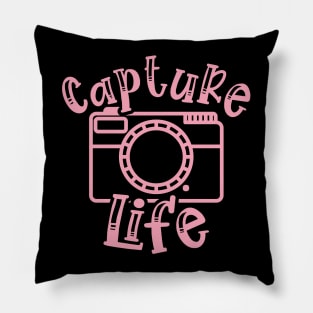 Capture Life Photographer Camera Pillow