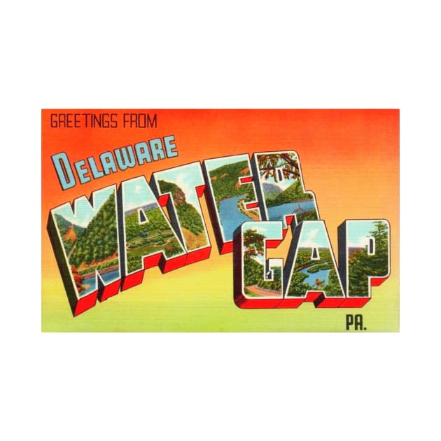 Greetings from Delaware Water Gap, Pennsylvania - Vintage Large Letter Postcard by Naves