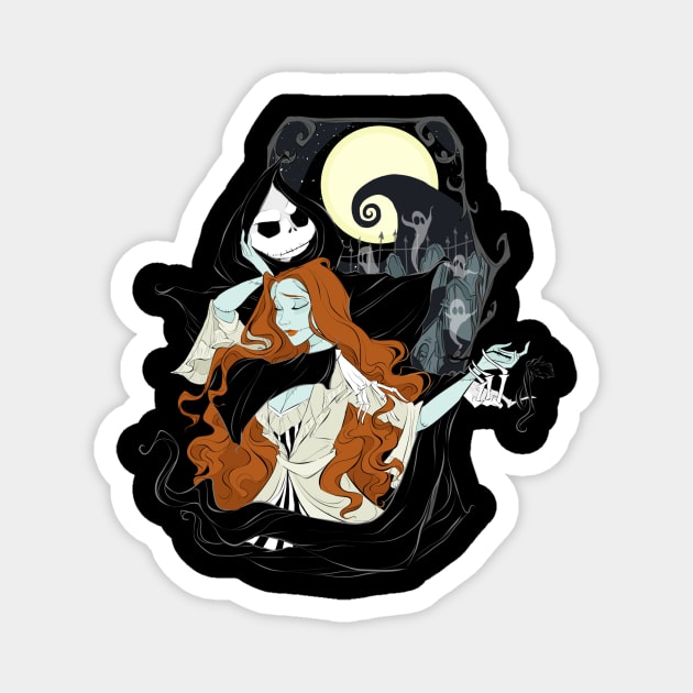 Gothic Love: Jack and Sally Magnet by Drea D. Illustrations