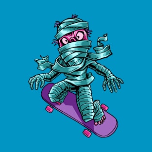 Halloween Skateboarding Mummy T-Shirt