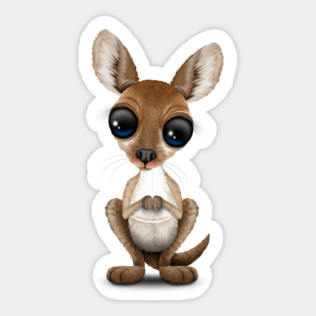 Cute Baby Kangaroo - Baby Kangaroo - Sticker | TeePublic Cute Baby Kangaroo - Baby Kangaroo - Sticker | TeePublic
