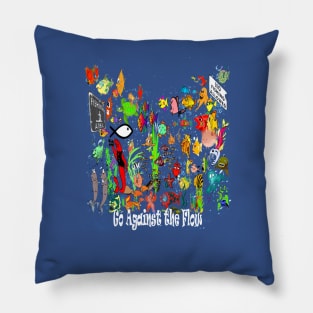 Go Against the Flow Christian Fish Symbol Witness Pillow