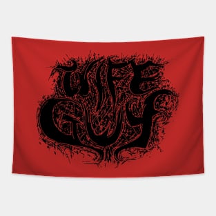 Death Metal Wife Guy (Black Print) Tapestry