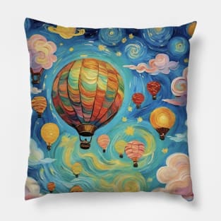 Aerial Symphony: Van Gogh's Starry Night Flight Pillow