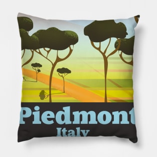 Piedmont Italy travel poster Pillow