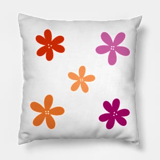 Minimalist Abstract Flowers - Lesbian Pride Pillow