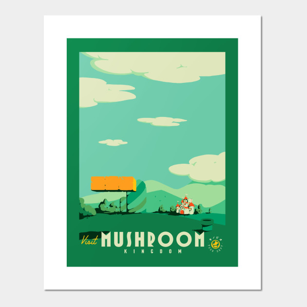 visit mushroom kingdom - Vintage - Posters and Art Prints | TeePublic