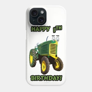 Happy 11th birthday tractor design Phone Case