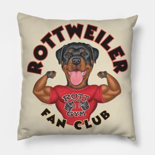 Fun Rottie awesome Rottweiler Wearing Rott Gym T-Shirt Pillow