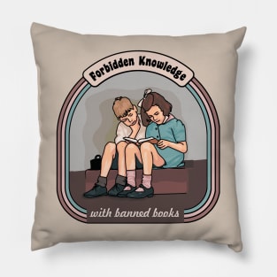 Forbidden Knowledge With Banned Books Pillow