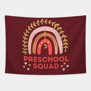 rainbow preschool squad back to school shirt Tapestry