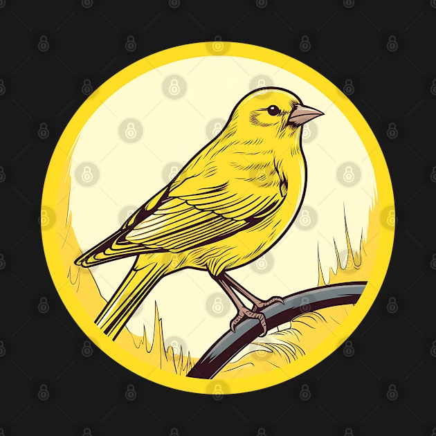 canary bird on a branch by Kingostore