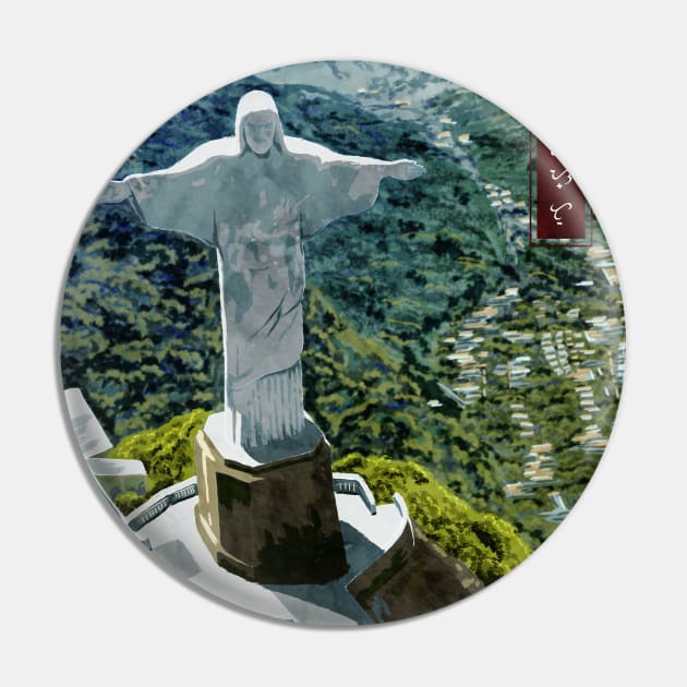 Christ the Redeemer - White Pin by Thor Reyes