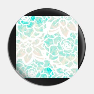 Tropical Succulent Mash-up - Pale Pink and Turquoise - Digitally Illustrated Abstract Flower Pattern for Home Decor, Clothing Fabric, Curtains, Bedding, Pillows, Upholstery, Phone Cases and Stationary Pin