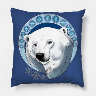 Polar Bear Snowflakes Pillow