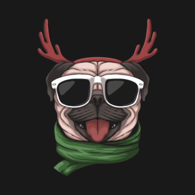 Disover Reindeer Christmas Pug - Christmas Pug - T-Shirt