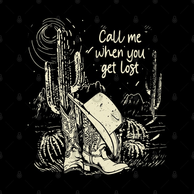 Call Me When You Get Lost Hat Cowboys Cactus by Beetle Golf