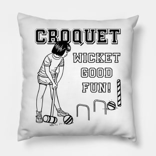 Lispe Croquet Wicket Good Fun Funny Pillow